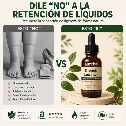 Aurelys Drenaje Linfático | Gotas Naturales para la Retención de Líquidos
