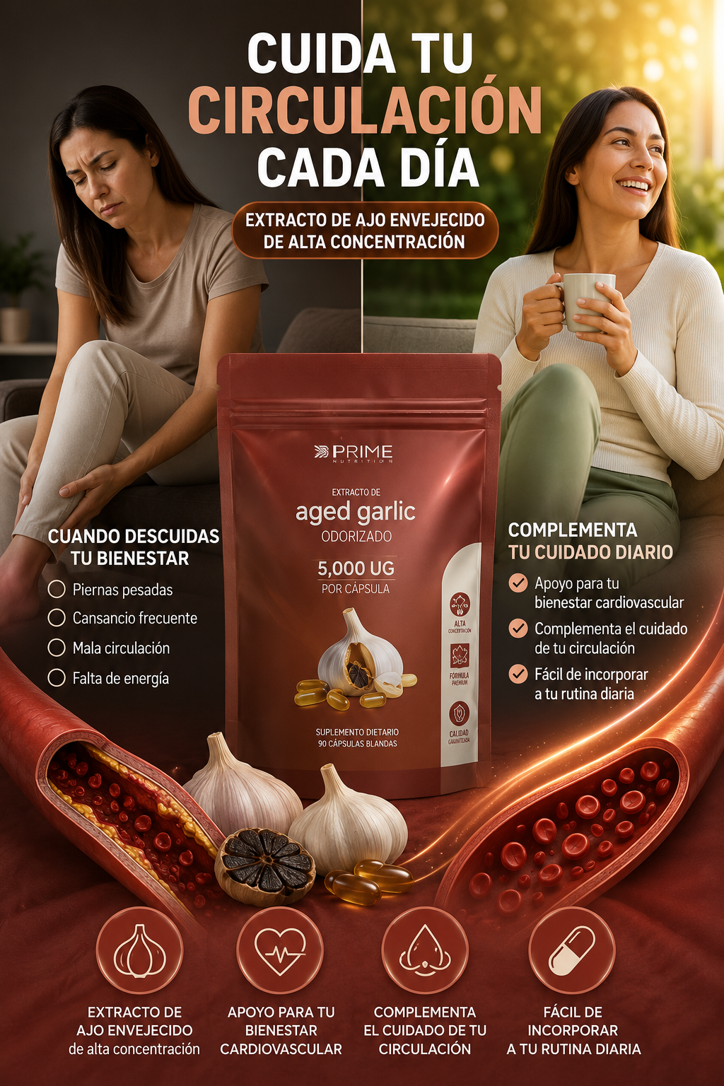 Extracto de ajo envejecido: apoyo natural para controlar la presión arterial
