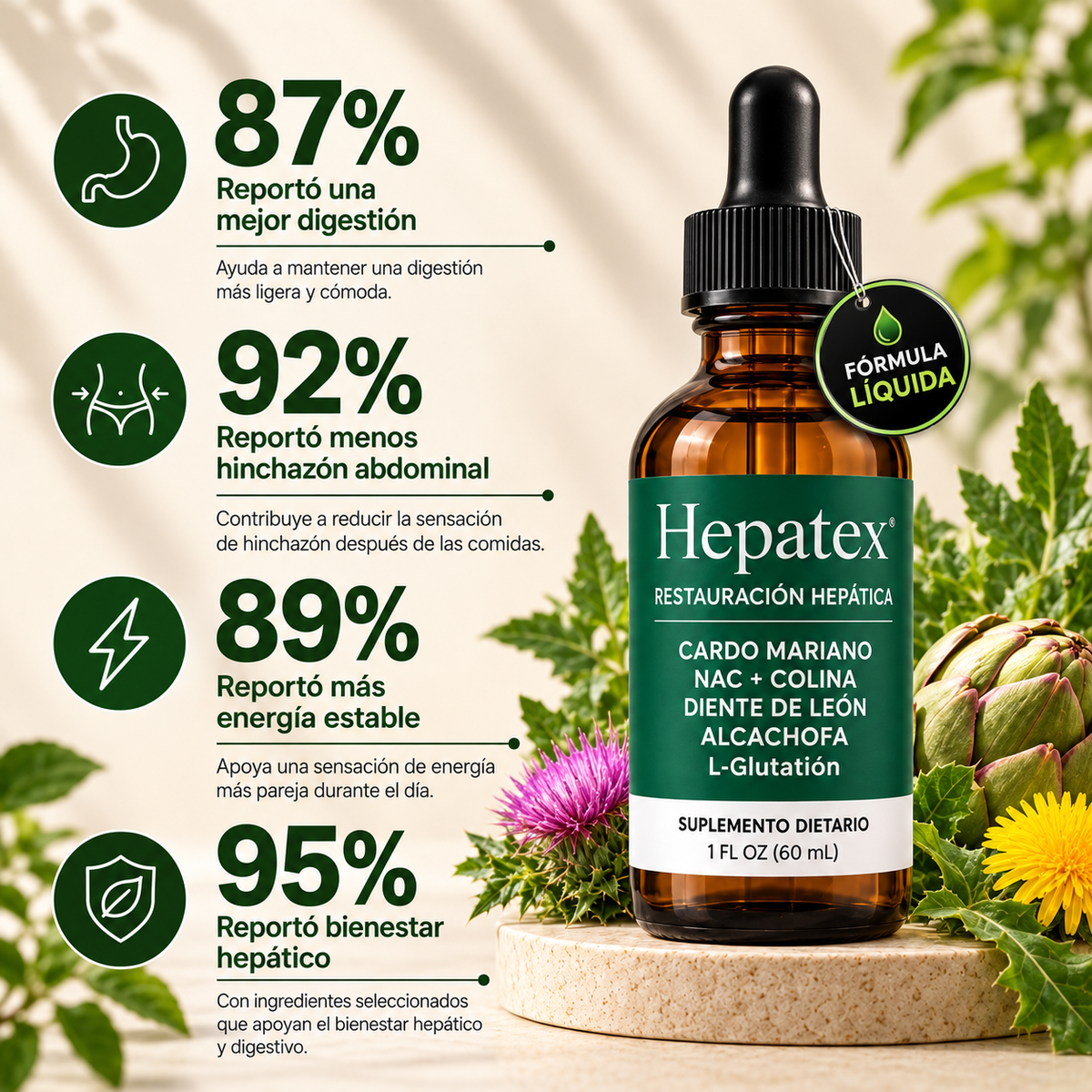 Hepatex™ – Bienestar Hepático y Digestivo | Fórmula Líquida 60 ml
