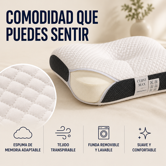 ALMOHADA ERGONOMICA DE ALINEACIÓN CERVICAL DE ESPUMA VISCOELÁSTICA