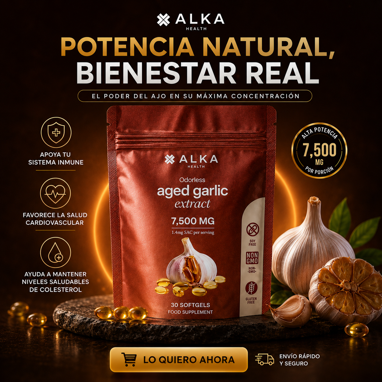 Extracto de ajo envejecido: apoyo natural para controlar la presión arterial