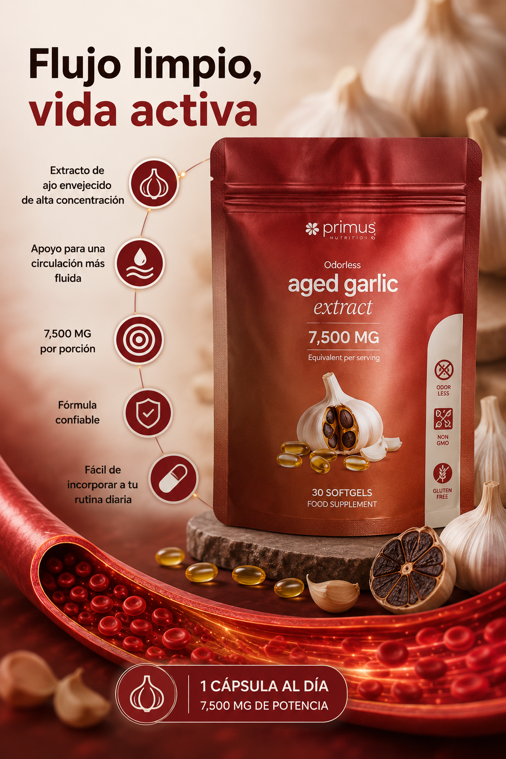 Extracto de ajo envejecido: apoyo natural para controlar la presión arterial