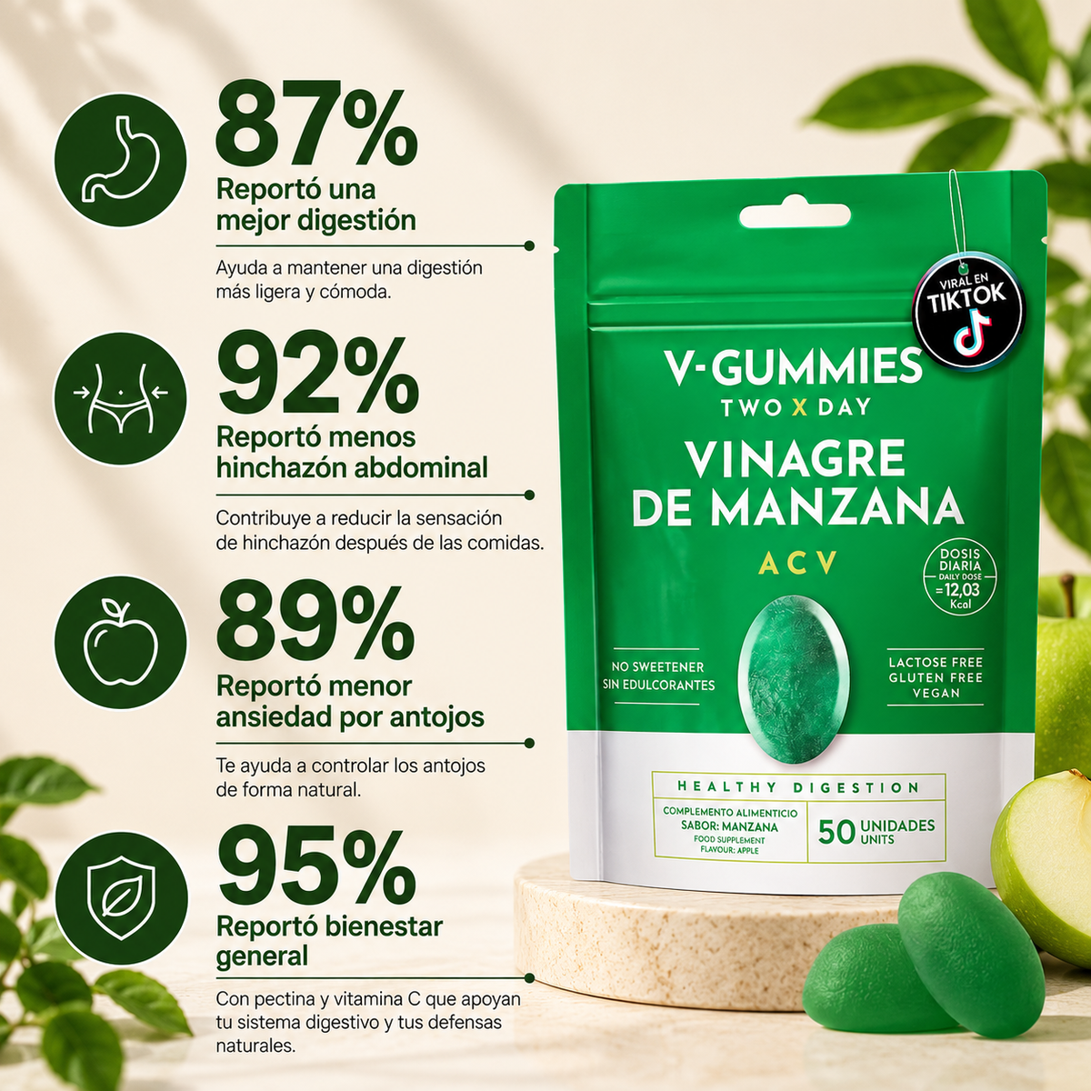 V-GUMMIES® – VINAGRE DE MANZANA