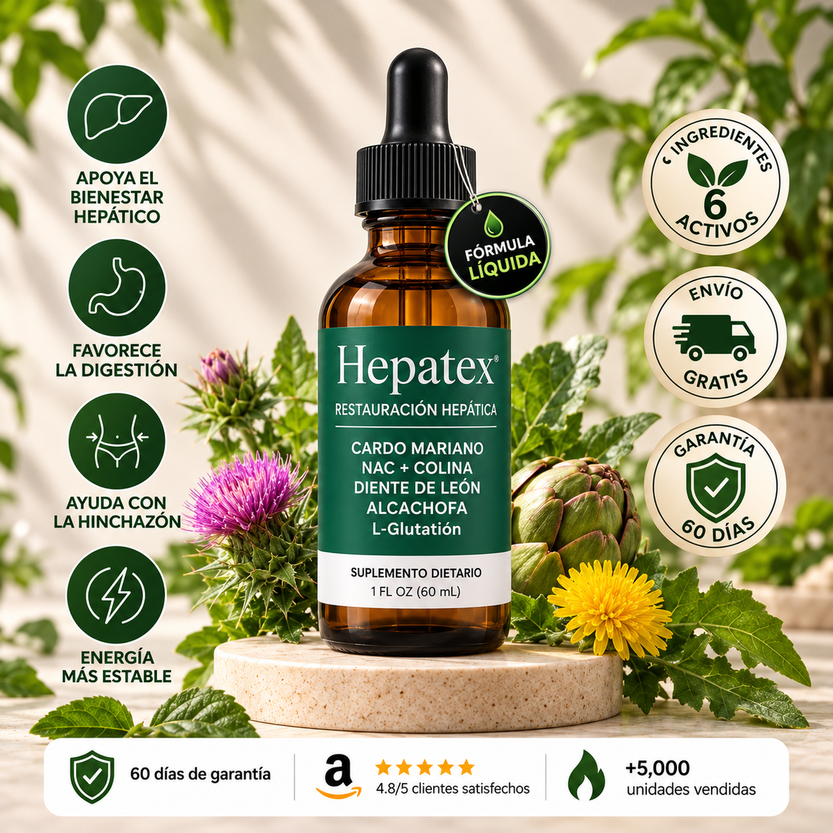 Hepatex™ – Bienestar Hepático y Digestivo | Fórmula Líquida 60 ml